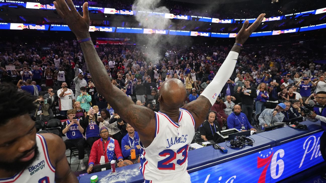 LeBron James enciende Filadelfia con espectacular clavada