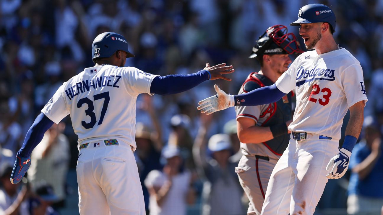 Con batazos de largometraje, Dodgers golpea a Braves en J1 de SDLN