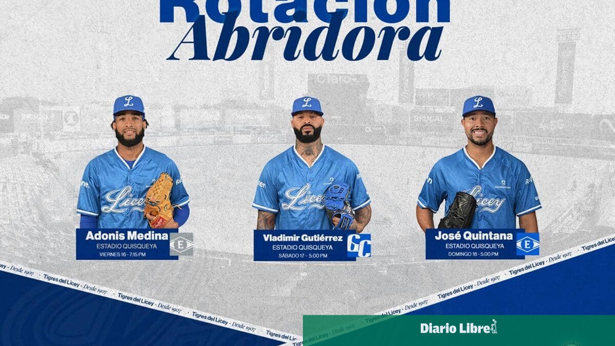 Medina, Gutiérrez y Quintana para los tres primeros partidos del Licey
